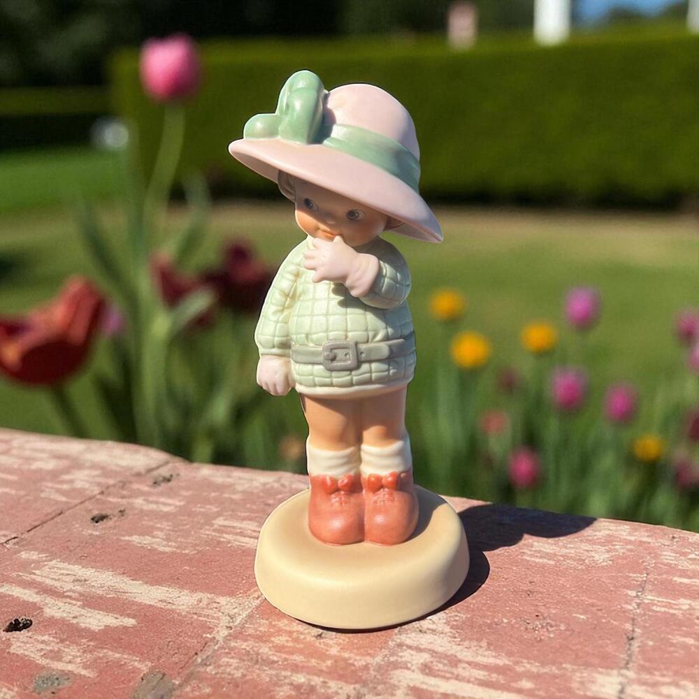 Vintage Enesco "Blowing A Kiss To A Dear I Miss" – Porcelain Collectible